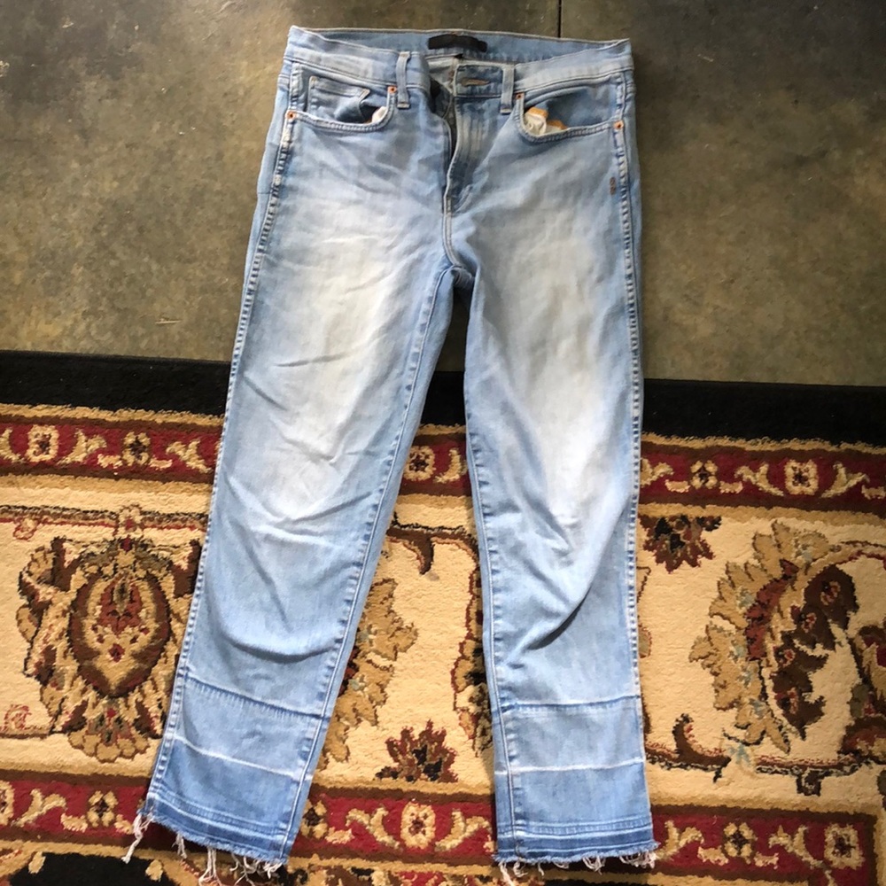 High rise crop jeans